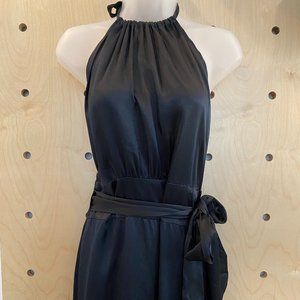 BGBG MaxAzaria Black Silk Halter Wrap Dress, Size XS